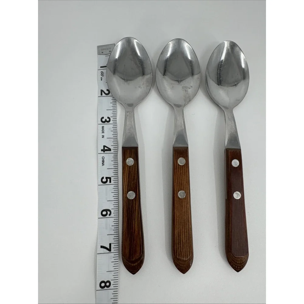 Washington‎ Forge Spoons WF Brazil Wood Handle Stainless Steel 3 Vintage